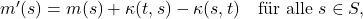  m'(s) = m(s) + \kappa(t, s) - \kappa(s, t) \quad \text{f&uuml;r alle } s \in S, 