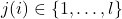 j(i) \in \{1, \dots, l\}