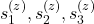 s_1^{(z)}, s_2^{(z)}, s_3^{(z)}