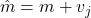 \hat{m} = m + v_j