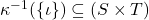 \kappa^{-1}(\{\iota\}) \subseteq (S \times T)