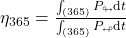 \eta_\text{365}=\frac{\int_{(365)} P_\looparrowright\text{d}t} {\int_{(365)} P_\looparrowleft\text{d}t}