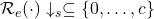 \mathcal{R}_e(\cdot) \downarrow_{s} \subseteq \{0,\dots,c\}